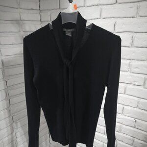 2 / $30.00 - Suzy Shier Ladies Black Lightweight Tie Front Sweater